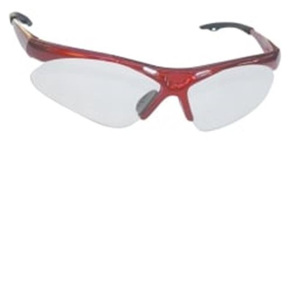 Sas Safety SAS Safety SAS540-0000 Diamondback Safety Gls Red Frame-Clr Lens SAS540-0000